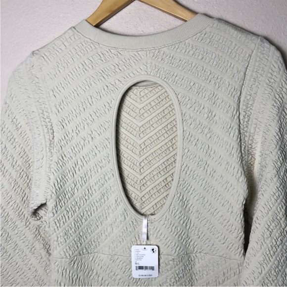 New FREE PEOPLE Gabby Seamless Long Sleeve Midi Dress Wet Plaster Quilted M/L - Picture 6 of 15